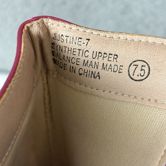 Chase & Chloe Women's Western Mid Calf Boots Cowgirl Size 7.5 Fuchsia Metallic - Picture 14 of 15